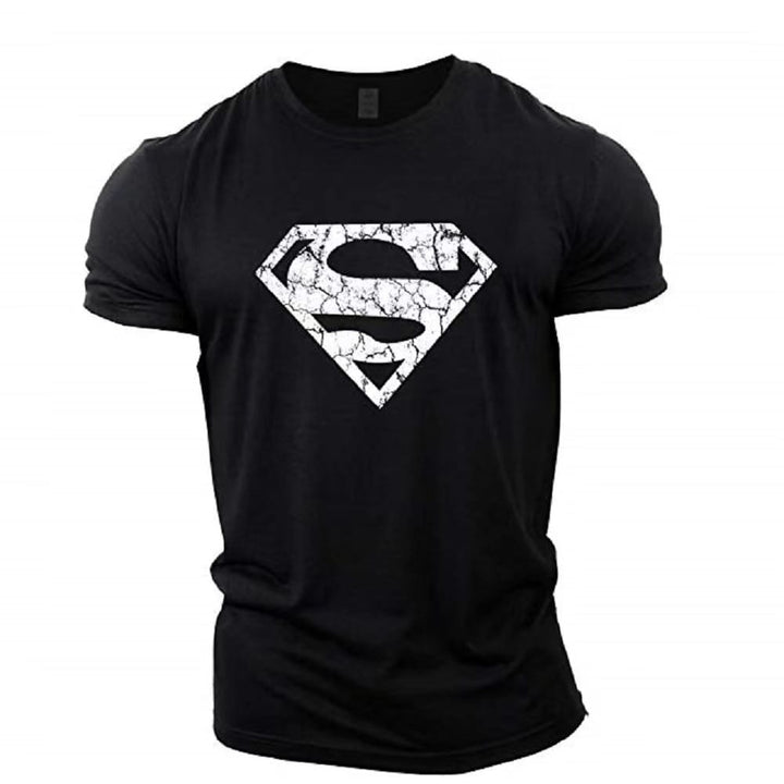 New trend loose running training sports short sleeve letters casual cotton round neck men's fitness T-shirt custom LOGO