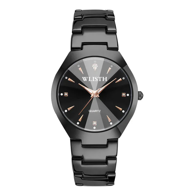 KissICON Black male KissIcon UTHAI Mens Watch Casual Steel Band -