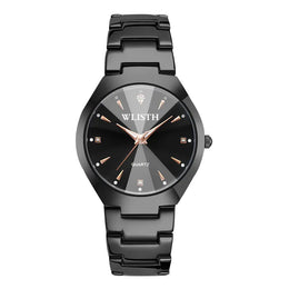 KissICON Black male KissIcon UTHAI Mens Watch Casual Steel Band -