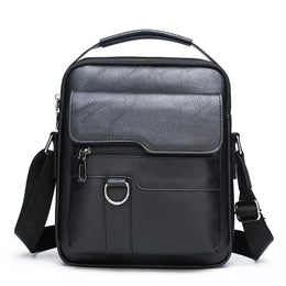 KissICON Black Men's Vertical Crossbody – PU Leather Shoulder