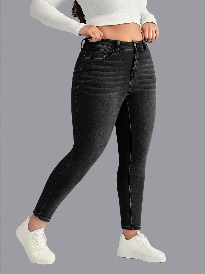 Black MidRise Slim Fit Stretch Skinny Jeans