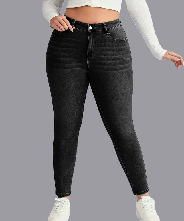 jkthpu-45 Black MidRise Slim Fit Stretch Skinny Jeans