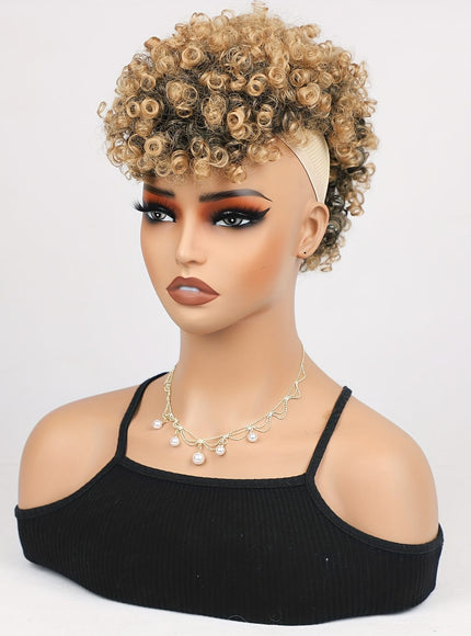 KissICON Black Mix Blonde Ombre / 12inch [KissIcon]KKSILK Afro High Puff Ponytail - Drawstring Bangs