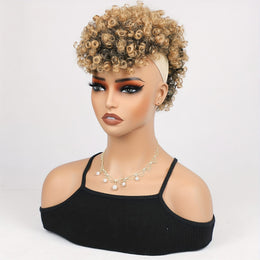 KissICON Black Mix Blonde Ombre / 12inch [KissIcon]KKSILK Afro High Puff Ponytail - Drawstring Bangs