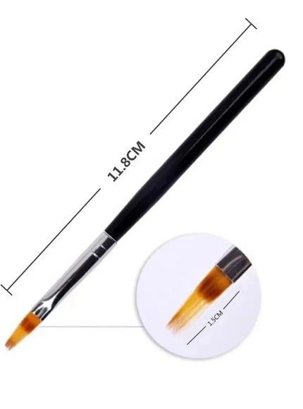 KissICON Black 💋 Nail Brush Serrated Powder Bar Black Nail