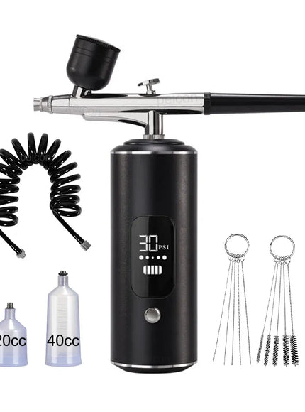 KissICON black Nails Art Airbrush With Compressor Manicure Varnish Painting
