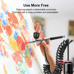 KissICON black Nails Art Airbrush With Compressor Manicure Varnish Painting