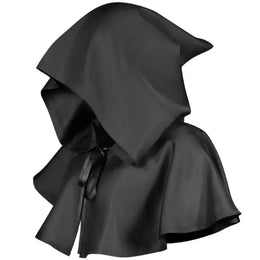 KissICON black / One Size Halloween  Adult Solid Costume Death Cloak Medieval Hooded Costume Cloak Movie Cosplay Clothing Party Clothes