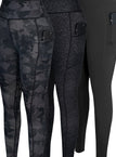 Black print + black leopard print + black / UK 16
