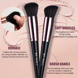 KissICON Black Purple Goldentip Travel Makeup Brush Set – 8piece Kit