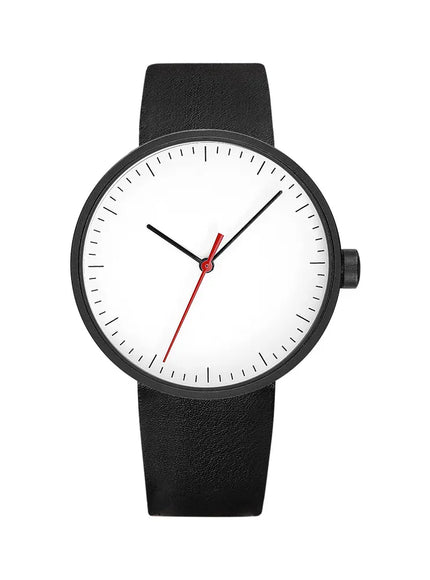 KissICON black-red KissIcon UTHAI Couple Leather Strap Quartz Wristwatch Trendy