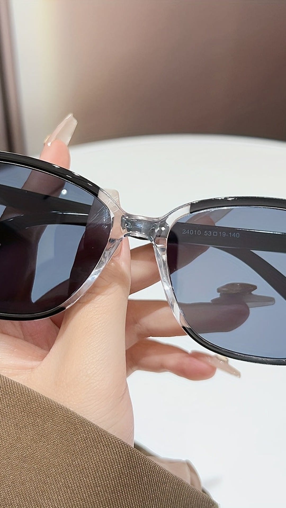 jkthpu-45 Black Retro Pink Tortoise Gradient Lens Fashion Glasses