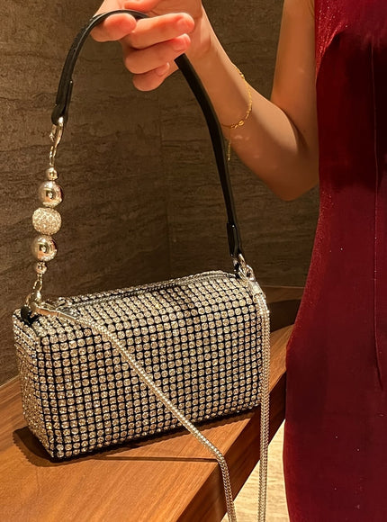 jkthpu-45 Black Rhinestone Crossbody Bag Chic Evening Style for Any Occasion
