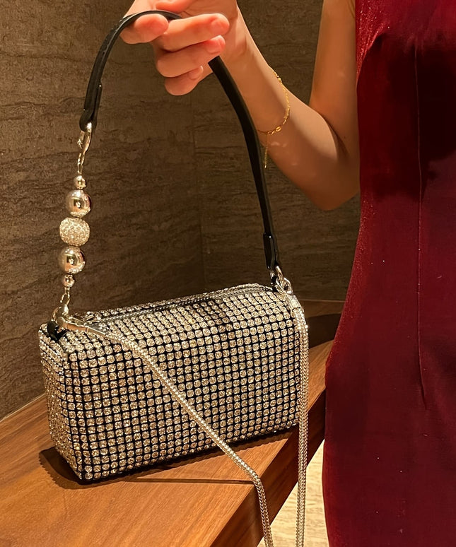 jkthpu-45 Black Rhinestone Crossbody Bag Chic Evening Style for Any Occasion