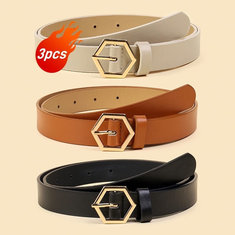jkthpu-45 Black Rice Camel / L Chic Geometric MultiStripe Waist Belts 23 Pcs