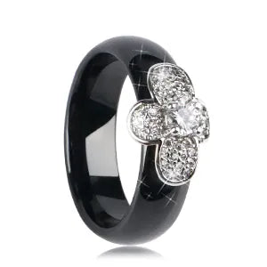 KissICON Black Rings / 9 Bee Ring – Ceramic Crystal CZ