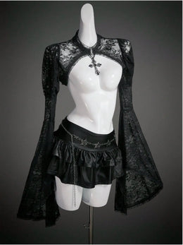 KissICON black / S Female Gothic-Style Grace Halloween Costume Black Top