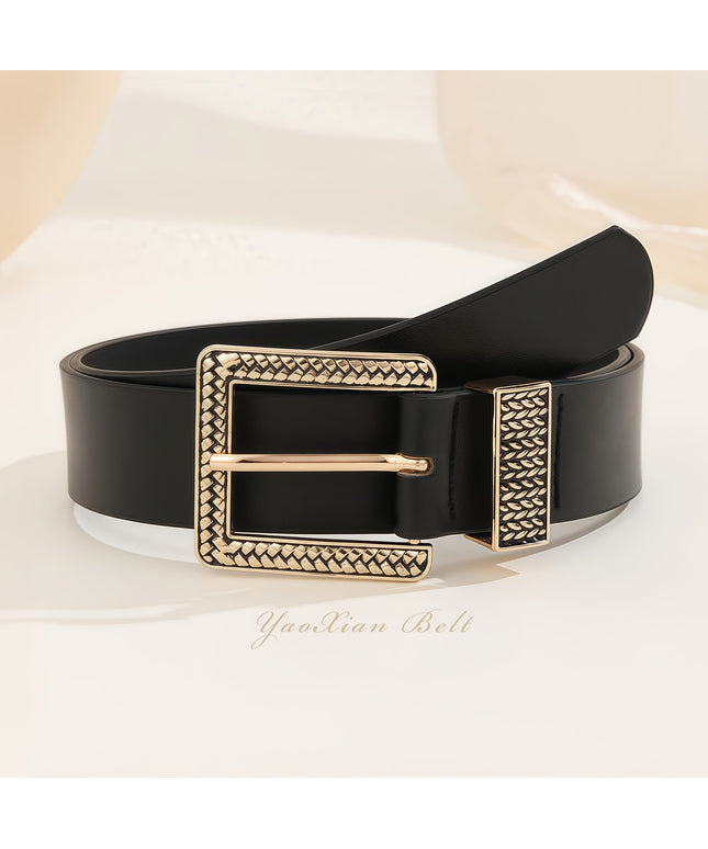 jkthpu-45 Black / S Handmade Light Luxury Gold Buckle Womens Versatile Fashion Belt