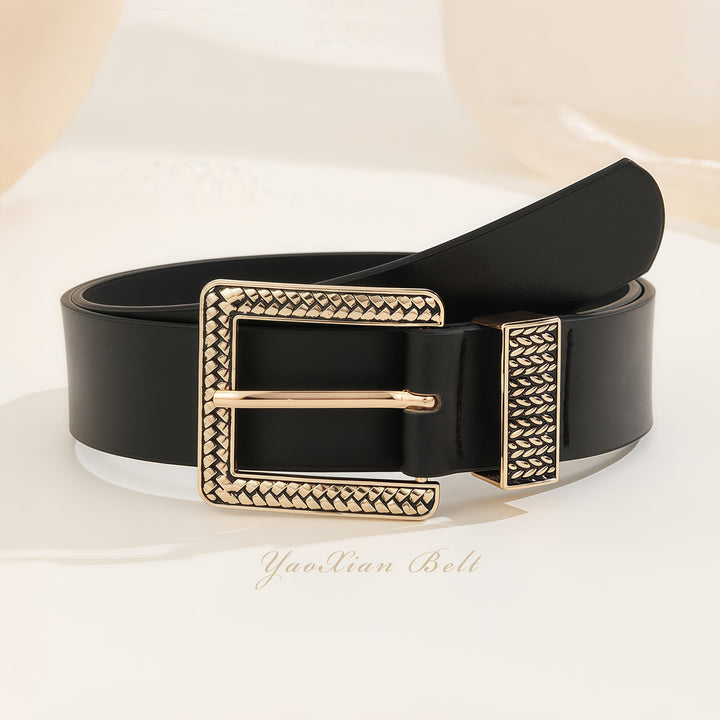Handmade Light Luxury Gold Buckle Womens Versatile Fashion Belt