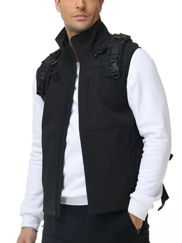 KissICON Black / S Mens Windproof Softshell Thick Vest Comfort Pockets Sports Ready
