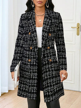 KissICON Black / S-XL Knitted Plaid Print Fabric Lapel Suit