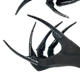 KissICON Black Scary Long Nails Witch Gloves Cosplay Props Gloves Halloween Costume Handwear