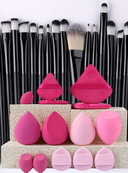 KissICON Black Set KissIcon 34Pcs Makeup Brush Set - Soft Synthetic