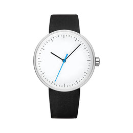 KissICON black silver-blue KissIcon UTHAI Couple Leather Strap Quartz Wristwatch Trendy