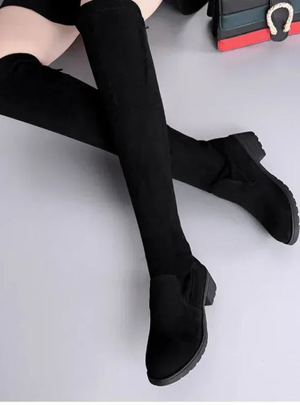 KissICON Black Single Inside / 35 Women Boots Winter Black Over The Knee Boots