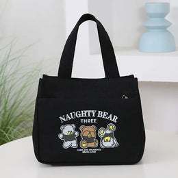 KissICON black Stain-resistant Lunch Tote – Reinforced Canvas Work