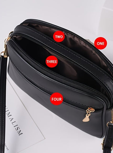 jkthpu-45 Black Textured Diamond Embroidered Messenger Bag Chic  Spacious