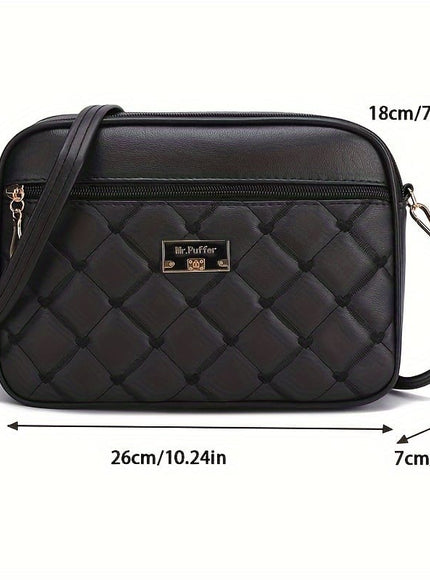 jkthpu-45 Black Textured Diamond Embroidered Messenger Bag Chic  Spacious