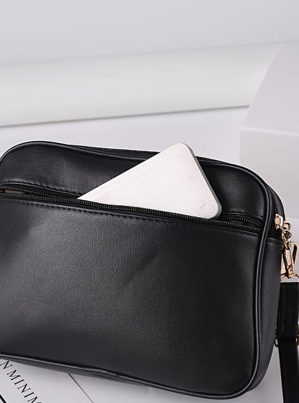 jkthpu-45 Black Textured Diamond Embroidered Messenger Bag Chic  Spacious