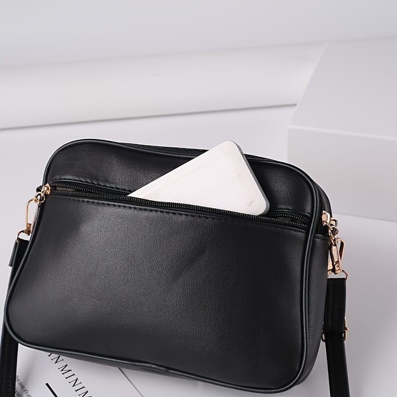 jkthpu-45 Black Textured Diamond Embroidered Messenger Bag Chic  Spacious
