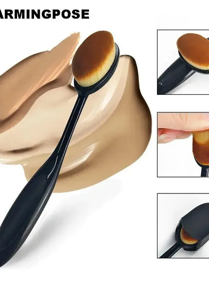 KissICON black Toothbrush Style Makeup Brush Quick Flawless Application