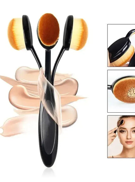 KissICON black Toothbrush Style Makeup Brush Quick Flawless Application