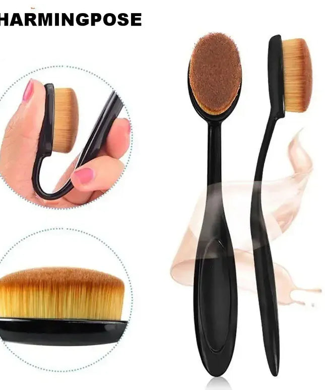 KissICON black Toothbrush Style Makeup Brush Quick Flawless Application