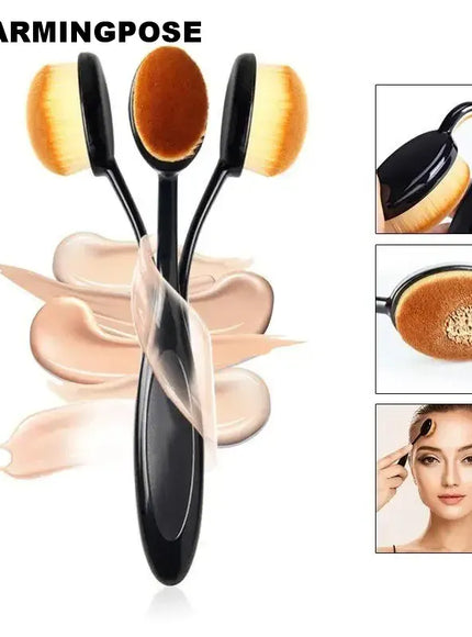 KissICON black Toothbrush Style Makeup Brush Quick Flawless Application