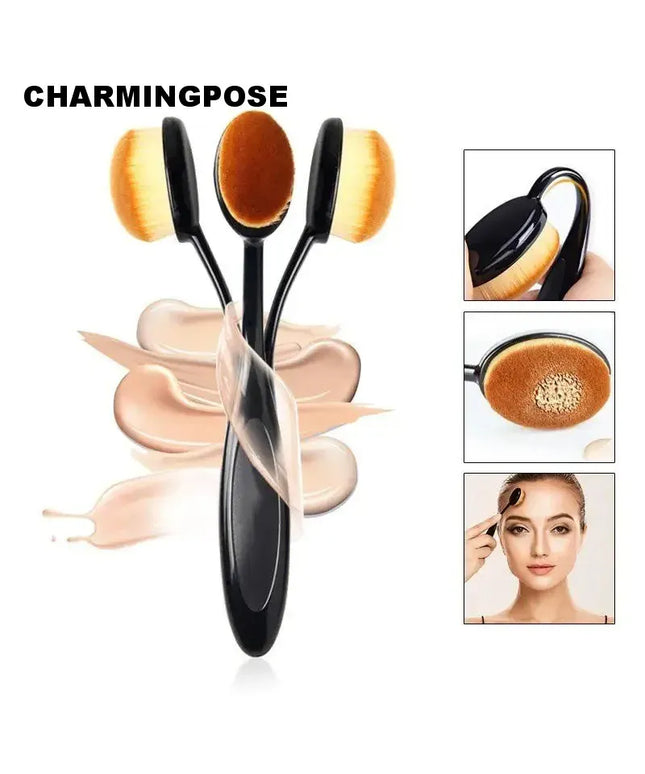 KissICON black Toothbrush Style Makeup Brush Quick Flawless Application