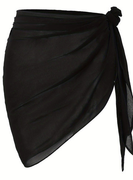KissICON Black / UK 16/18 Chic Transparent Skirt – Chiffon Wrap