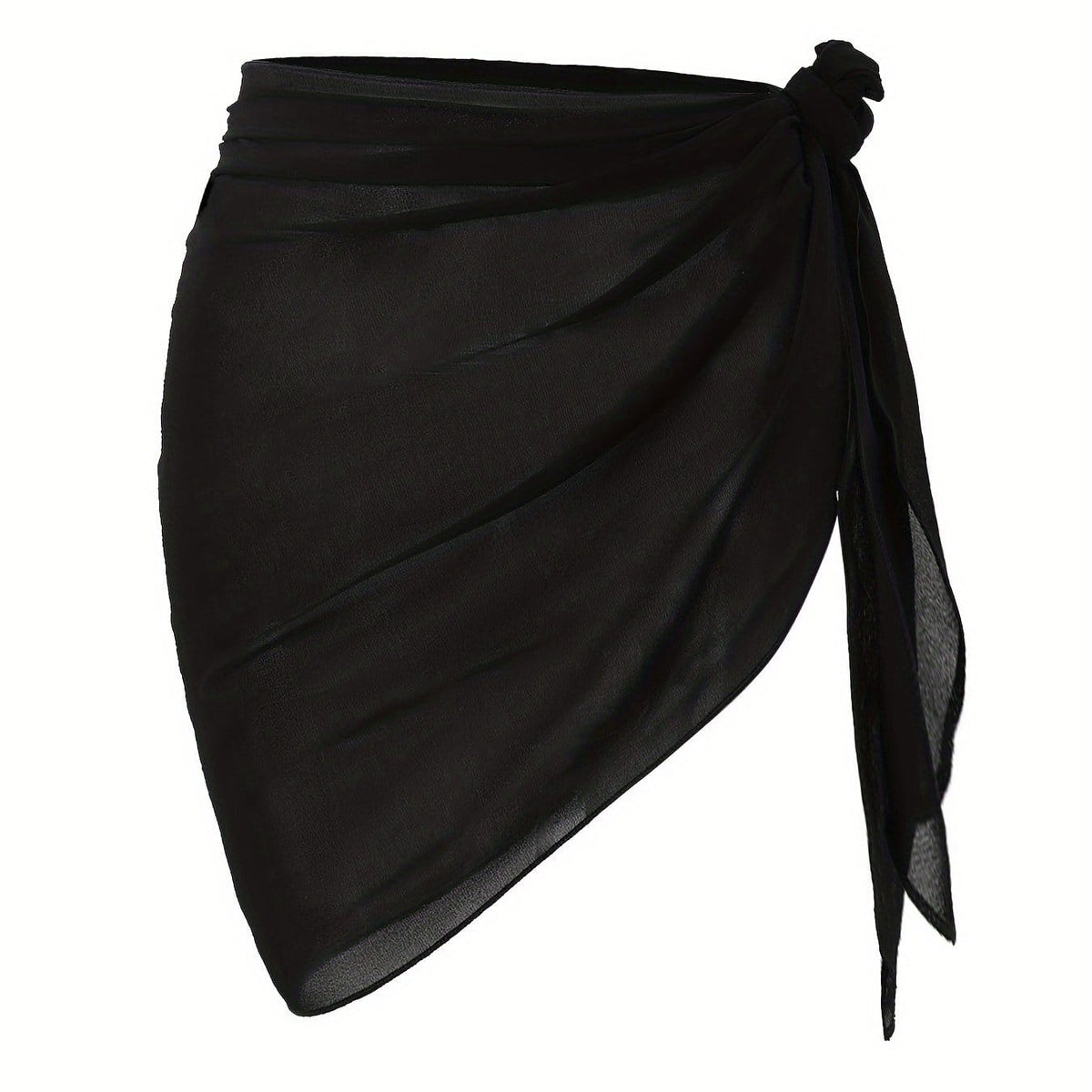 KissICON Black / UK 16/18 Chic Transparent Skirt – Chiffon Wrap