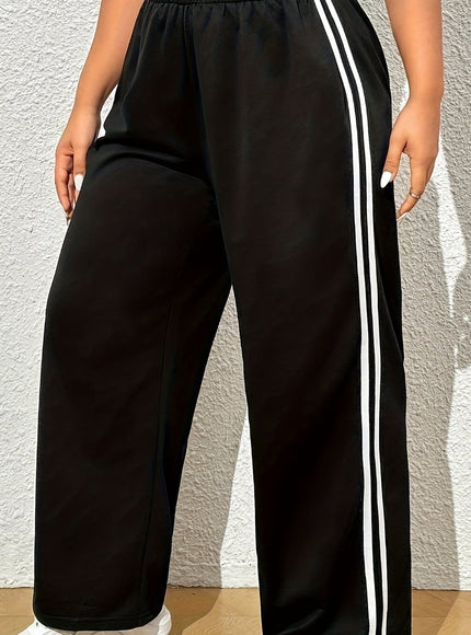 jkthpu-45 Black / UK 16 Comfort Stretch Straight Leg Pants for Plus Size Women | KissICON