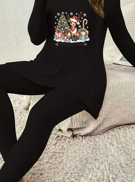 KissICON Black / UK 16 Cozy Christmas Giraffe Curve Set