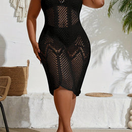 KissICON Black / UK 16 Curve Black Lace Beach Coverup – Vacation