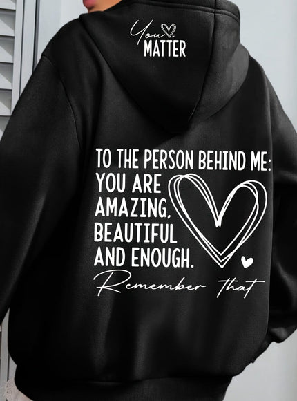 jkthpu-45 Black / UK 16 [Inspirational Hoodie] Women's Plus Size Inspirational Hoodie |