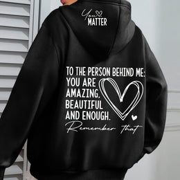 jkthpu-45 Black / UK 16 [Inspirational Hoodie] Women's Plus Size Inspirational Hoodie |