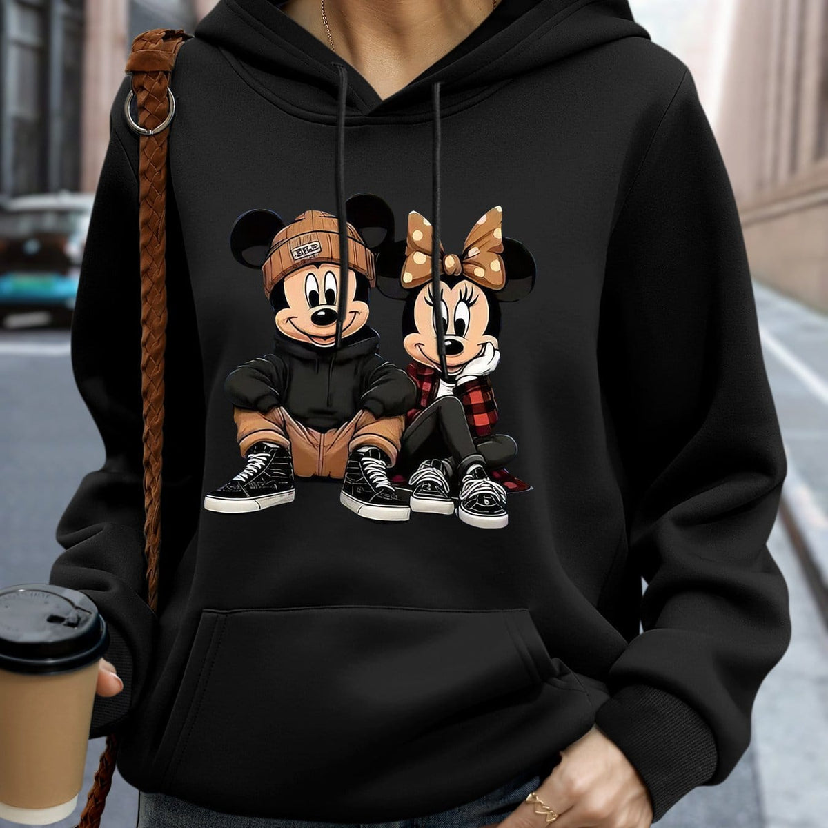 jkthpu-45 Black / UK 16 Plus Size, Disney Mickey and Minnie are sitting