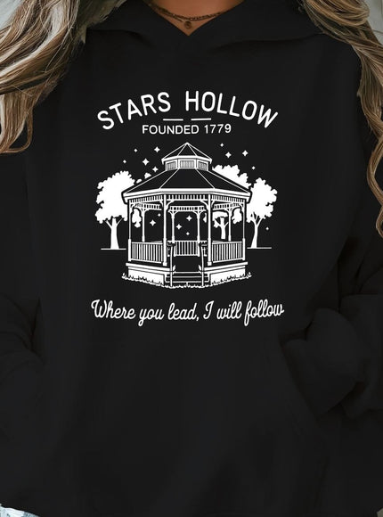 jkthpu-45 Black / UK 16 [Plus Size Stars Hollow Sweatshirt] Plus Size Stars