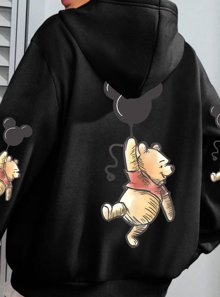 jkthpu-45 Black / UK 16 Plus Size - Women'S Cute Bear with Balloons