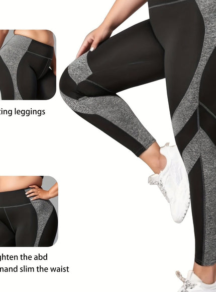 jkthpu-45 Black / UK 16 Plus Size Women'S High-Waisted Yoga Pants - Tummy
